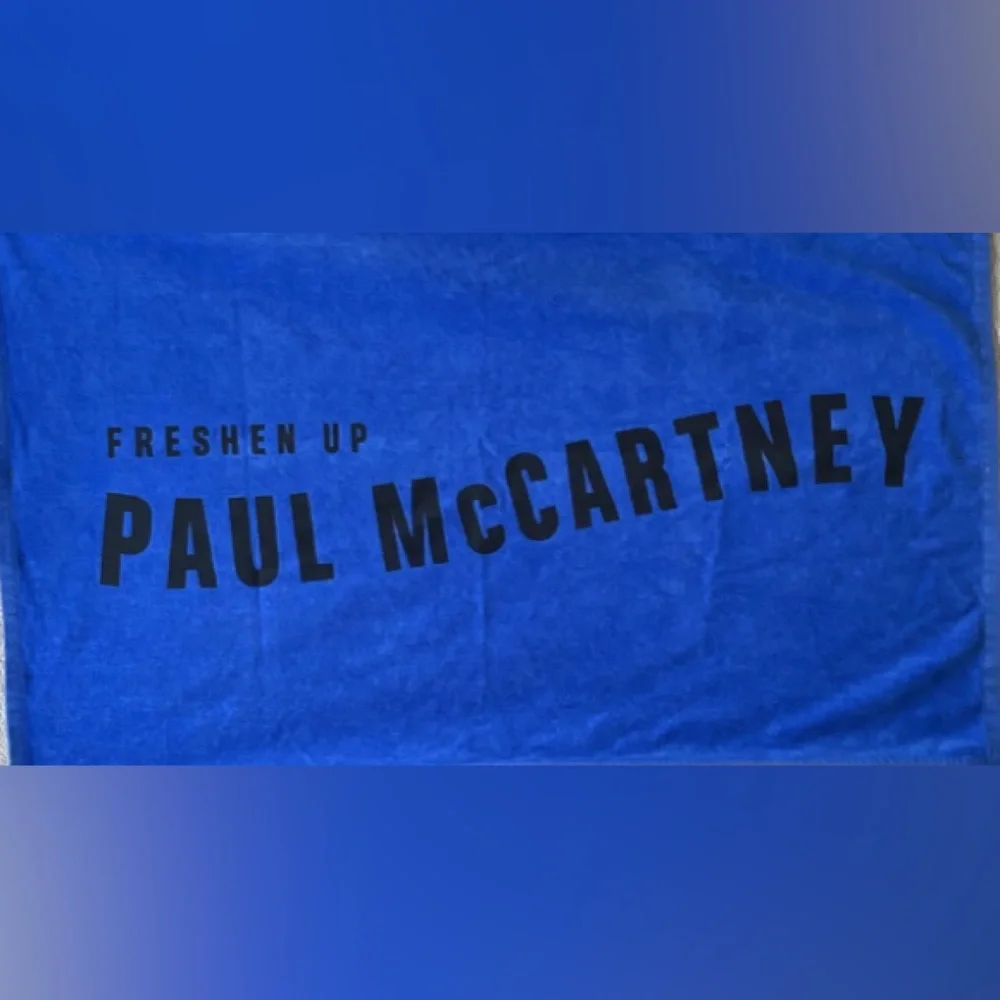 Paul McCartney Freshen Up Blue Beach Towel 2018 2019 Concert 100% Cotton